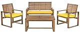 Safavieh Home Collection Hailey Outdoor Living 4-Piece Acacia Patio Furniture...