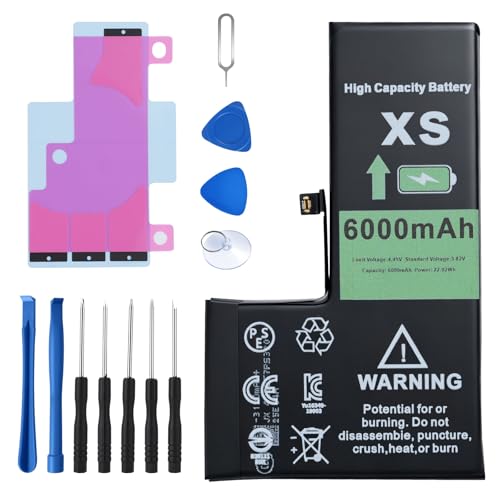 Akku für iPhone XS 6000mAh Hochkapazitäts Lithium-Polymer Ersatzakku mit Reparaturwerkzeug Set