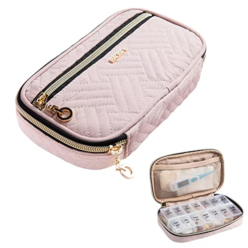Image of BAGSFY Pill Organizer Case 2 Times a Day- Weekly Medicine Organizer Travel Pill Box with Removable 7 Day Medicine Case Container for Fish Oil, Vitamin, Supplement