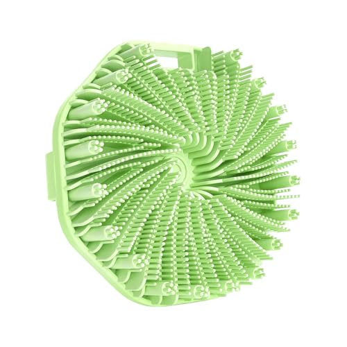 Cepillo de baño de silicona para ducha, cepillo de masaje suave con correa de mano antideslizante, para mujeres, hombres, bebés, piel sensible (verde)