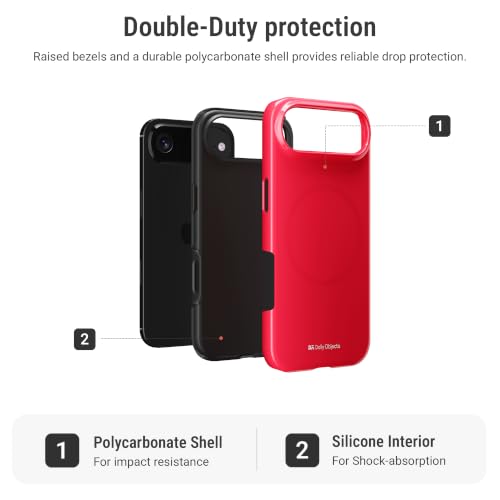 Image of DailyObjects Enamel Bumper MagSafe Case for iPhone Air Compatible with Mag-Safe Wireless Charging | Red Hybrid Magnetic Back Cover