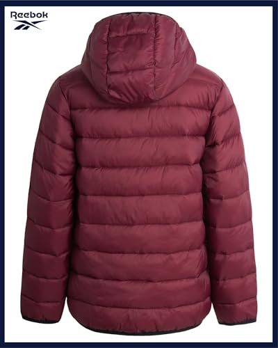 Image of Reebok Boys Winter Coat - Lightweight Insulated Puffer Jacket - Wind & Water Resistant Quilted Hooded Winter Jacket for Boys