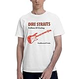 Dire Rock Band Straits T Shirt Mens Short Sleeve Cotton Casual Crew Neck Shirt for Men Graphic Clothing T Shirts Tops Vintage 80s 90s White