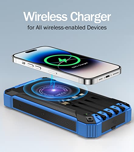Goodaaa PN-W22 Power Bank Wireless Charger 36000Mah Built In 4 Cables Six Outputs 15W Fast Charging Power Bank thumb #2