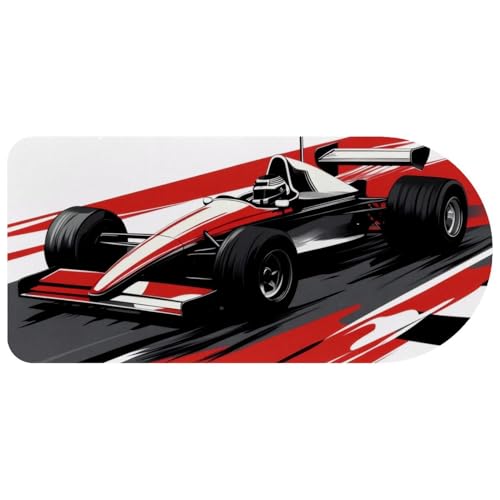 Tapis de souris de course grand format avec base caoutchouc pour clavier de jeu