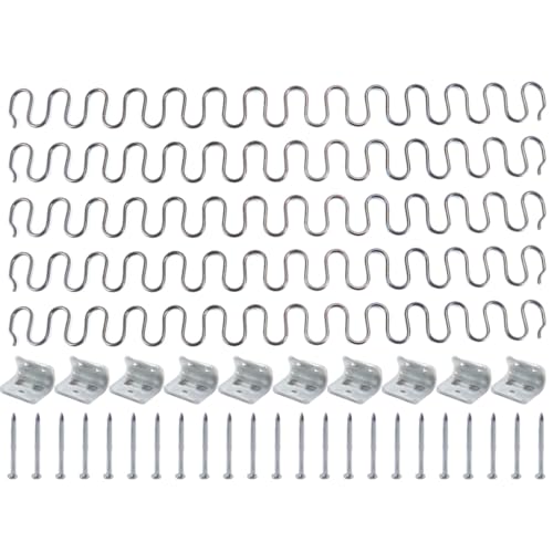 Hsthe Sea Kit de ressorts zigzag de remplacement complet, 5 pièces, pour fauteuils, canapés et sièges, pas de 60 cm, diamètre du fil d'acier : 4 mm