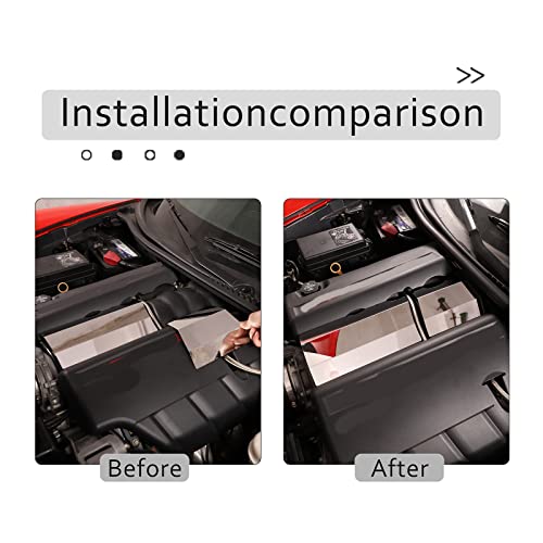 Image of Engine Bay Panel Cover for C6 Corvette 2005-2013, Stainless Steel Rear Engine Cover Guards Protector Splash Shield, Fuse Box Cover (Type G Engine Hood Middle Baffle)