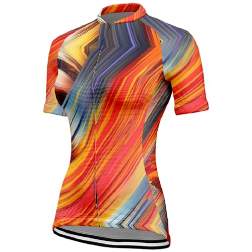 Hixingo Maillot de Ciclismo para Mujer, Ourdoor Verano Mujeres Ciclismo Jersey Manga Corta Bicicletas Secado Rápido Transpirable Ropa Mountain Bike Chaquetas MTB Camisa