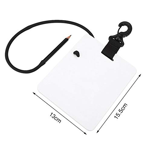 Shumo Ardoise D'écriture de Plongée sous-Marine Planche de Vitesse Tableau D'écriture pour la Plongée avec Clip Pivotant et Crayon pour Les Sports Nautiques Plongée Natation