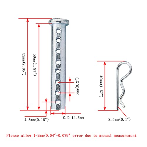 Pin de horquilla ajustable de zinc resistente con clip R de 8 agujeros 2