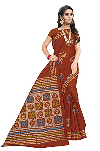 Image of TAMAIRA FASHION Mulmul Pure Cotton Saree For Woman Batik Printed |Office Wear Daily Wear Sarees For Women Without Blouse Piece(Available in 9 Colours)
