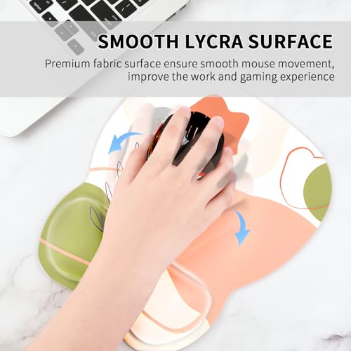 Image of EooCoo Ergonomic Mouse Pad with Wrist Support, Mousepad with Memory Foam Wrist Rest and Non-Slip Base for Computer, Cafe, Home & Office, 9.64 x 8.26 in Office Desk Accessories
