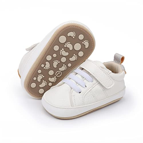 Image of E-FAK Baby Shoes Boys Girls Infant Sneakers Non-Slip Rubber Sole Toddler Crib First Walker Shoes