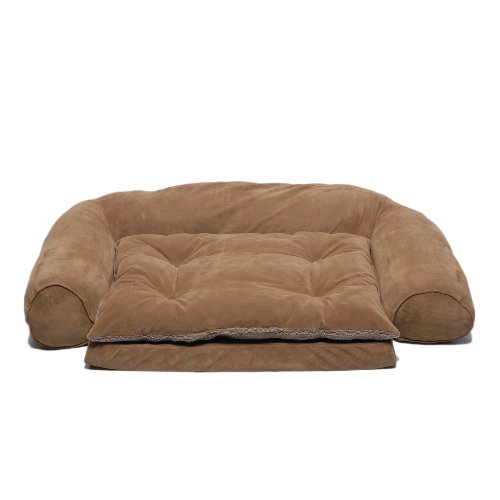 CPC Ortho Sleeper Medium Comfort Couch with Removable Cushion, Chocolate