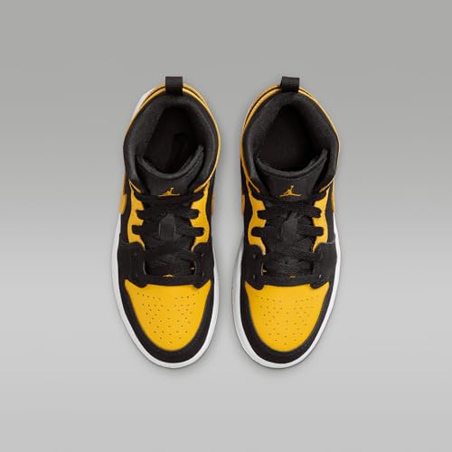 Jordan 1 Mid SE Little Kids' Shoes (Black/White/Varsity Maize)4