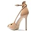Qunvngutui Women's Pointed-Toe Bag-Toe Strappy V Buckle High-Heeled Shoes Sexy Stiletto Pumps Nude Patent Leather US8