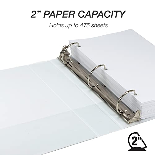 Image of Samsill Plant-Based 2 Inch Durable D-Ring Binder, View Binder, Eco-Friendly, USDA Certified Biobased, 12 Pack, White