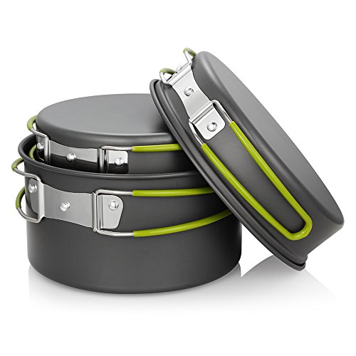 Gutsdoor Camping Cookware Set Camping Gear Campfire Utensils Non-Stick Cooking Equipment Lightweight Stackable Pot Pan Bowls with Storage Bag for Outdoor Hiking (11 Piece/Set) by Gutsdoor - Image 3