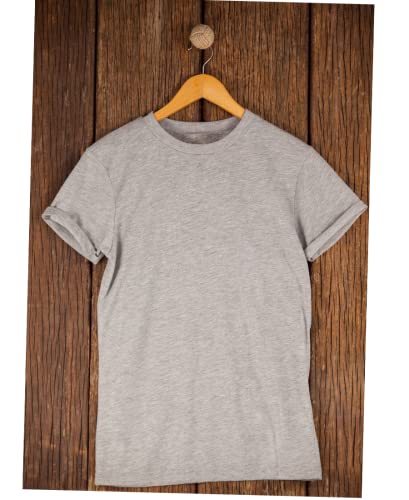 Image of Titox Regular Fit Pure Cotton Round Neck T-Shirt for Men & Women (Color: Grey, Size: L)