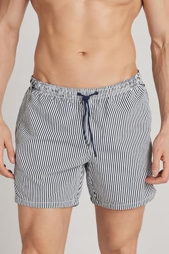 Man's Blue Stripe Print Swim Trunks2