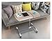 Adjustable C-Shaped Laptop Desk with Foldable Top, Bedside Table for Beds & Sofas, Portable Breakfast Tray, Study Desk with Rolling Casters