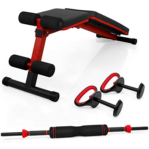STOZM Deluxe Weight Bench (Crimson/Amber/Cobalt) & Weightlifting Accessories Set (Red/Orange) - Home Fitness Guru STOZM Deluxe Weight Bench (Crimson/Amber/Cobalt) & Weightlifting Accessories Set (Red/Orange) - Image 9