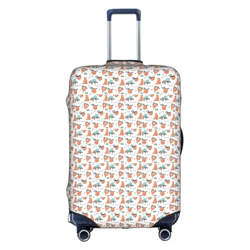 Housse de protection bagage XL blanche contre les rayures de valise en soute motif paresseux