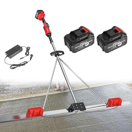 Kit vibrante per massetto in calcestruzzo elettrico, utensile per la finitura del calcestruzzo con 2 batterie al litio, macchina vibrante per la finitura del cemento con massetto elettrico 1.5M