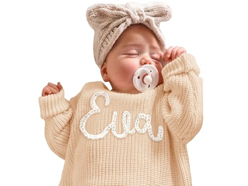 GELLEDI Personalisierte Baby Strickpullover, benutzerdefinierte Baby...