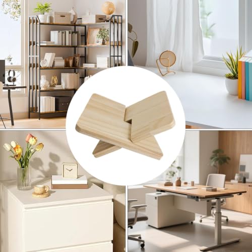 Soporte para libros de madera con base estable para ahorrar espacio en casa 4