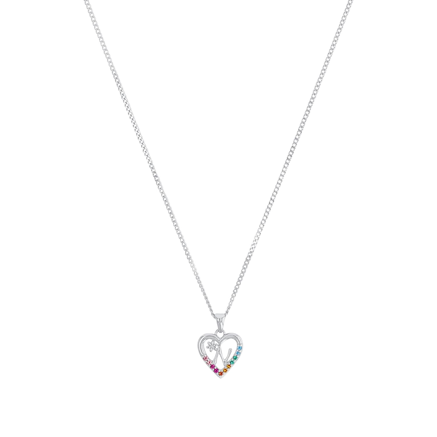 Prinzessin Lillifee Collana con ciondolo per bambini in argento sterling 925 per ragazze, 35+3 cm, multicolore, lettere, viene fornita in una confezione regalo di gioielli