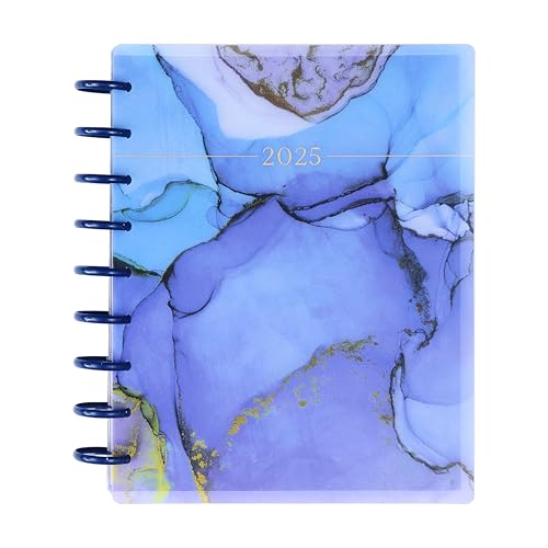 Happy Planner Disc-Bound 12-Month Planner, Jan.–Dec. 2025 Daily, Weekly, and Monthly Planner, Classic Size, Horizontal Layout, Ethereal Elements, 72 Pages, 12 Dividers, 2 Sticker Sheets, 7' x 9.25'