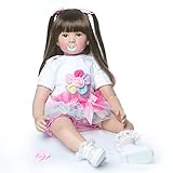 Zero Pam 24 inch 60 cm Reborn Baby Dolls Girls Real Look Handmade Reborn Toddler Girls with Rainbow Skirt Realistic Baby Dolls Caucasian Girls Gifts for Kids Age 3+