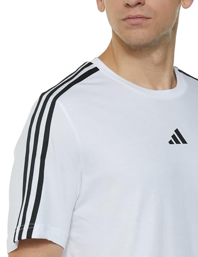 Image of adidas Men Cotton Striped Regular Fit T-Shirt