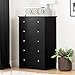 South Shore Vito Collection 5-Drawer Dresser, Black with Matte Nickel Handles, Pure Black