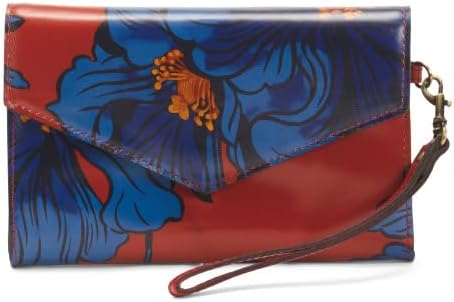 Patricia Nash Kaisa Wristlet Wallet in Grecian Roses Print – Genuine Leather Zip Around Wristlet with Removable Strap