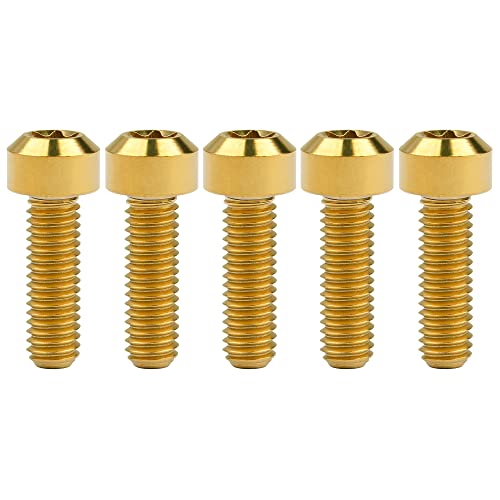 Image of Titanium Torx Square Head M6 x 10 15 20 25 30 35 40 45 50 60 65 70 80mm Screw Pack of 5 (Gold, M6x20mm)