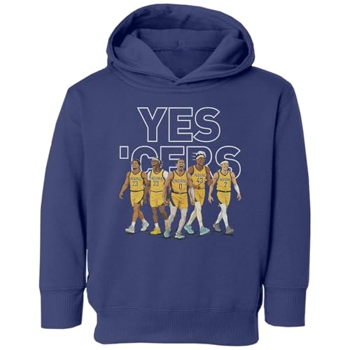 SAILEAD Yes Cers Indiana Playoff Tribute - Basketball Fans Toddler Hooded Sweatshirt (Navy, 4T)