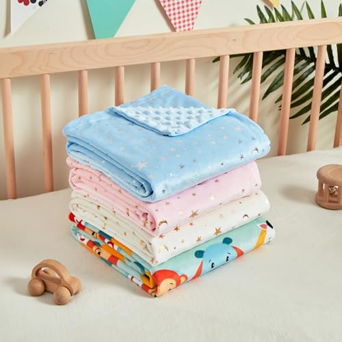 Image of Baby Nursery Bed Blankets Ultra Soft Double Layer Mini Blanket Minky Blanket Receiving Blankets Shower Gifts(Zoo,30 * 47in)