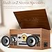 10-in-1 Record Player with Built-in Speakers Wireless Playback, CD & Cassette Player, USB Player, AM/FM Radio, 3 Speeds Turntable Vinyl Record Player Mahogany