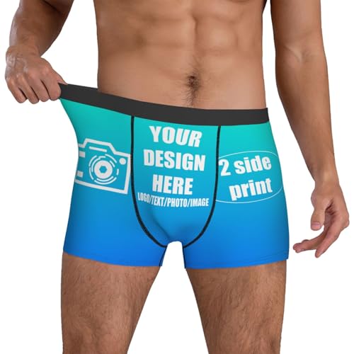 Custom Boxers for Men Bulk Design Your Own Personalized Underwear with Picture Customized Funny Logo 2 Sides Design2