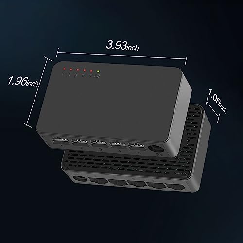 Terow Ethernet Switch,5 Port Gigabit Unmanaged Network Switch, Portable Switch | Plug & Play | Fanless Housing, Black #TOP1