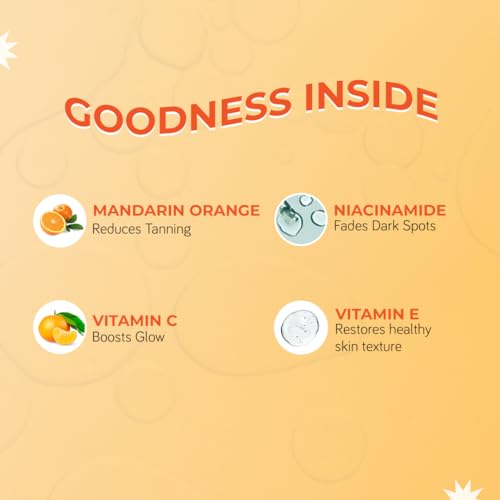 Image of Moody Vitamin C Daily Moisturising Body Lotion Serum with Niacinamide, Mandarin Orange & Jojoba Oil | Body Lotion for Glowing Skin | Deep Nourishing BodyLotion for Men & Women | Reduces Tan & Dryness | 200ml