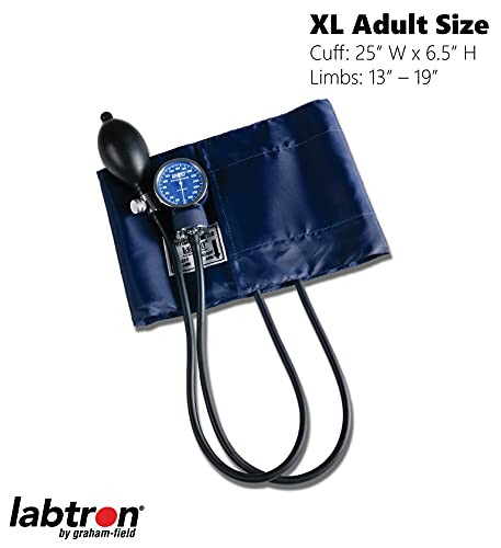 Image of Graham-Field Manual Blood Pressure Monitor - Adult XL Size, Blue BP Cuff with Aneroid Gauge and Carry Case
