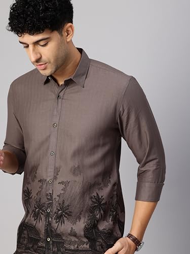 Image of Majestic Man Stylish Ombre Print Pure Cotton Casual Shirt for Men