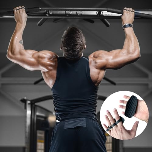 Image of 1 Pair Weight Lifting Grip | Anti-Slip Silicone Gym Hand Grip for Weight Lifting, Dumbbell, Deadlift | Gym Accessories for Man and Women (Black)