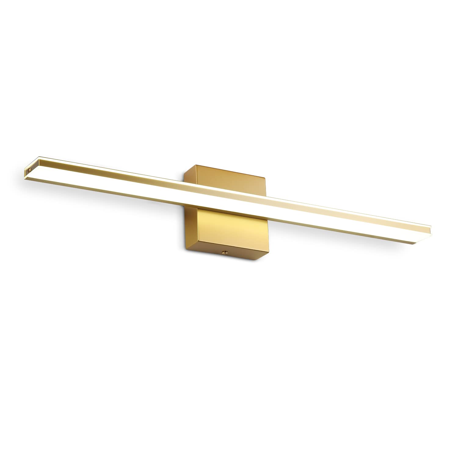 BRIVOLART Bathroom Vanity Light Fixture, 14W Modern Gold Vanity Wall Light Mirror Front LED Bath Lighting Fixtures