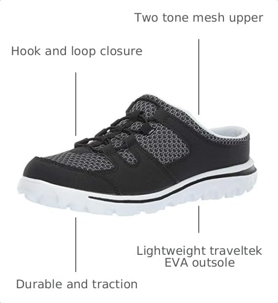 Image of Propet Womens TravelActiv Slide Mule Sneakers Casual Shoes Casual - Black