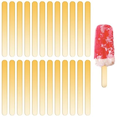 50 Pieces 4.5 Inch Acrylic Cakesicle Sticks, Mirror Ice Cream Sticks, Acrylic Popsicle Sticks, Reusable Ice Cream Sticks for DIY Ice Cream, Cake (Gold) Cover
