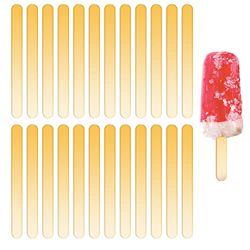 50 palitos de acrílico de 4.5 pulgadas, palitos de helado de espejo, palitos de helado de acrílico, palitos de helado reutilizables para helado de bricolaje, pastel (dorado) Cover